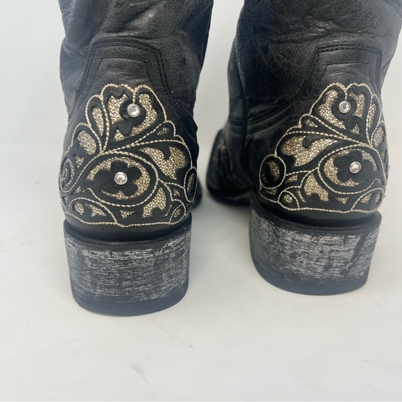 Old Gringo Black and Gold Western Rhinestone Boots - Picture 13 of 15